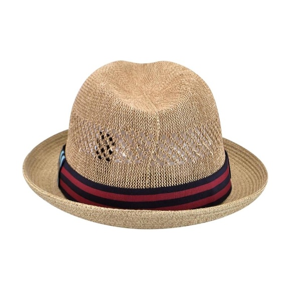 Bailey Berle Men's Straw Fedora Crochet Toyo Beige Tan Hat Size Large NEW - Picture 4 of 9
